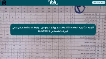 نتيجة الثانوية العامة 2025 بالاسم ورقم الجلوس.. رابط الاستعلام الرسمي فور اعتمادها في 20/07/2025